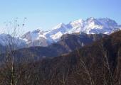 vista montagne innevate dalla Colma di Lavaggio